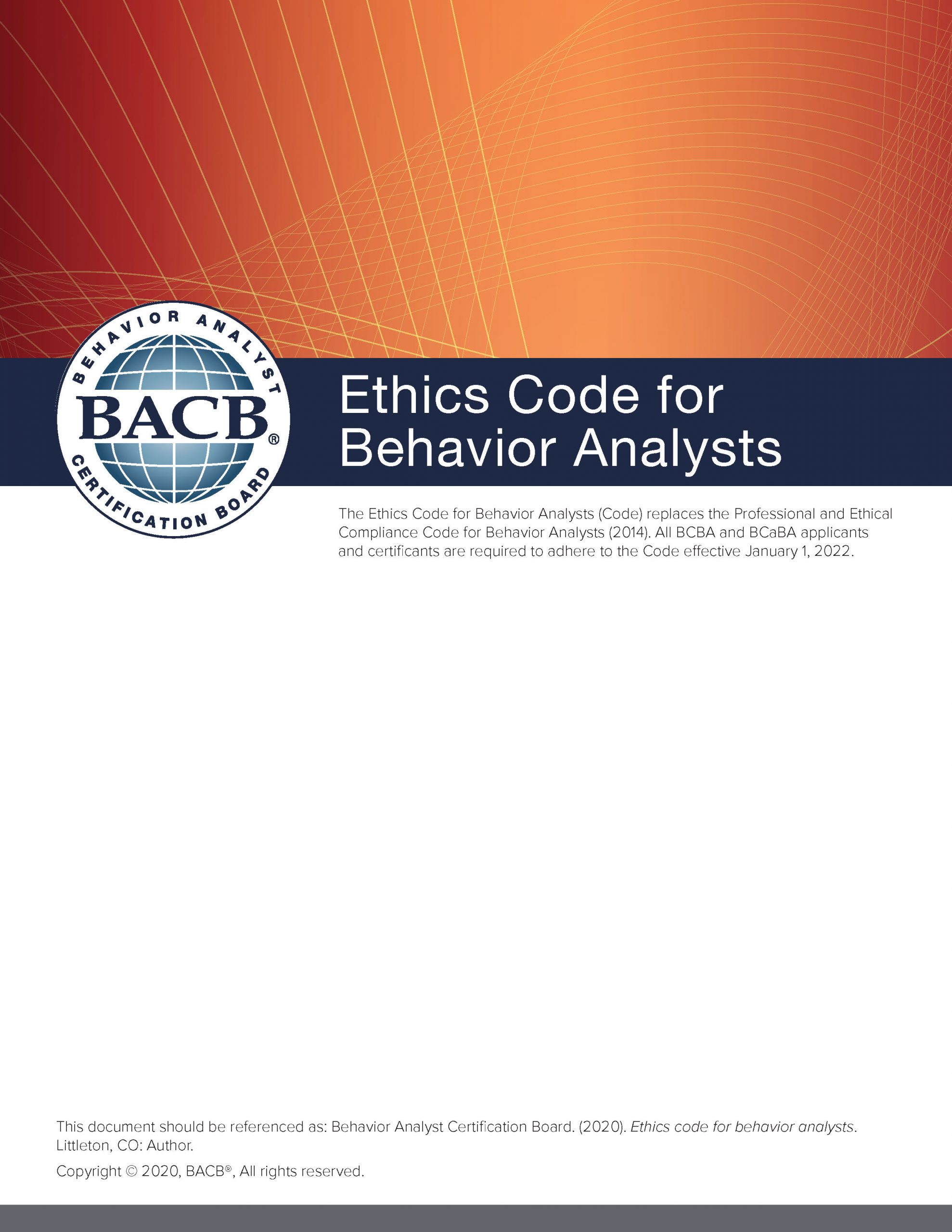 ETHICS CODES Behavior Analyst Certification Board