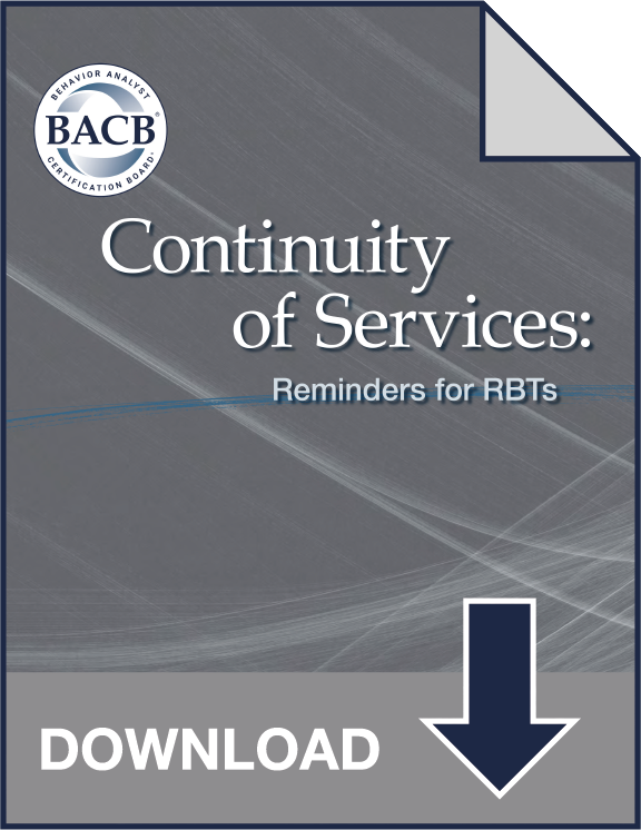 Continuity of Service: Reminder for RBTs thumb