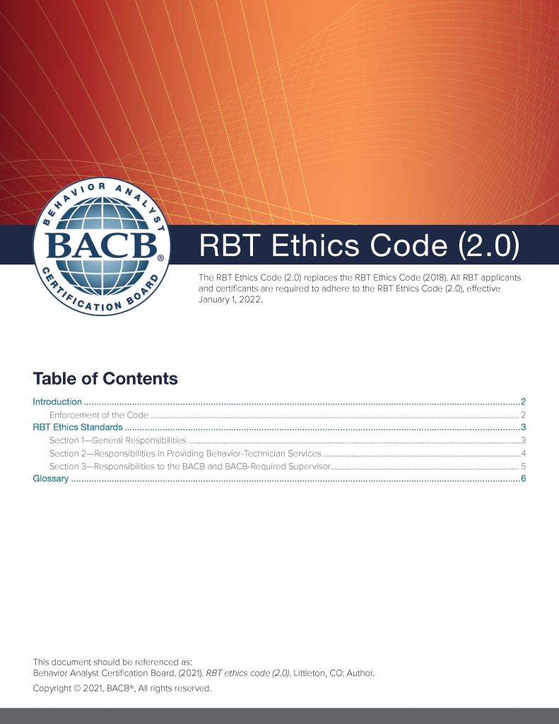 RBT Ethics Code (2.0)'