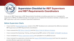 Supervision Checklist for Supervisors & Requirements Coordinators card thumbnail