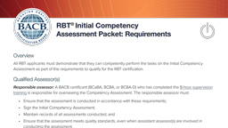 RBT Initial Competency Assessment Packet'