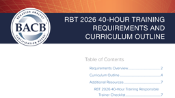 2026 RBT Training Requirements card thumbnail