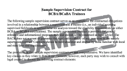 Sample Supervision Contract for BCBA/BCaBA Trainees card thumbnail