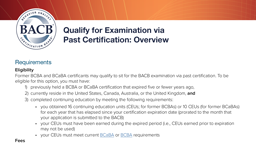 Qualify for Examination via Past Certification card thumbnail