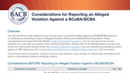 Considerations for Reporting an Alleged Violation Against a BCaBA/BCBA card thumbnail