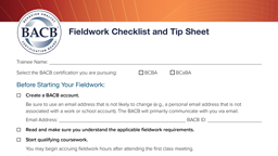 Fieldwork Checklist and Tip Sheet card thumbnail