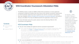 VCS Coordinator Coursework Attestation FAQ card thumbnail