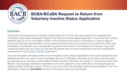 BCBA/BCaBA Request to Return from Voluntary Inactive Status Application card thumbnail