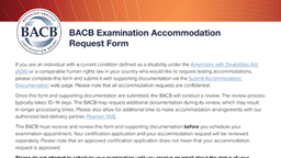 BACB Examination Accommodation Request Form card thumbnail