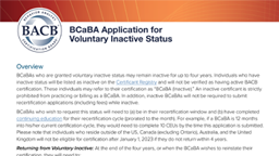 BCaBA Application for Voluntary Inactive Status card thumbnail