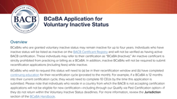 BCaBA Application for Voluntary Inactive Status card thumbnail