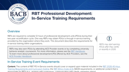RBT Professional Development: In-Service Training Requirements card thumbnail