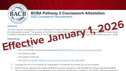 BCBA Pathway 2 Coursework Attestation card thumbnail