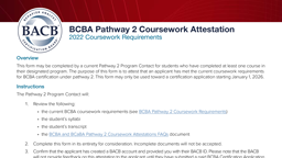 BCBA Pathway 2 Coursework Attestation card thumbnail