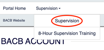 Top navigation bar with Supervision menu highlighted.