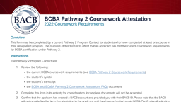 BCBA Pathway 2 Coursework Attestation card thumbnail