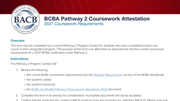 2027 BCBA Pathway 2 Coursework Attestation card thumbnail